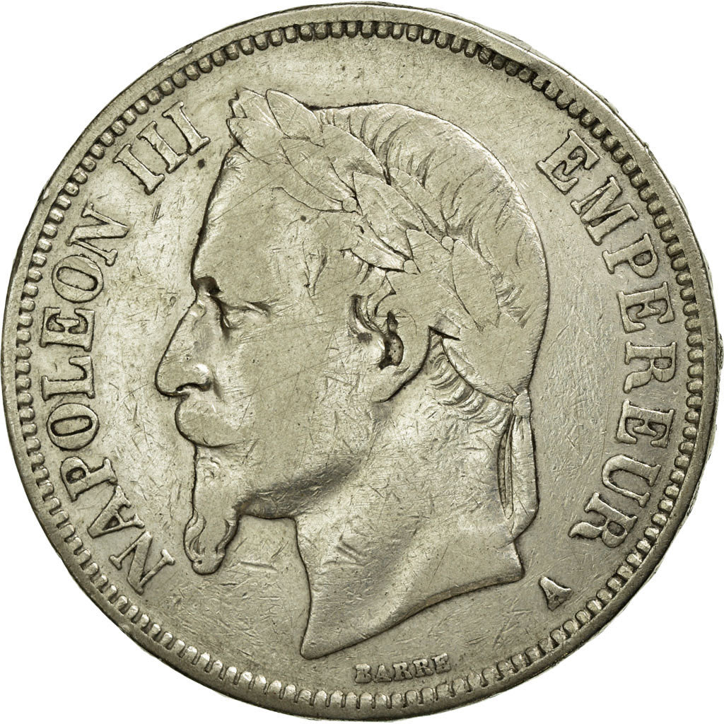 Moneta, Francia, Napoleon III, Napoléon III, 5 Francs, 1869, Paris, MB+