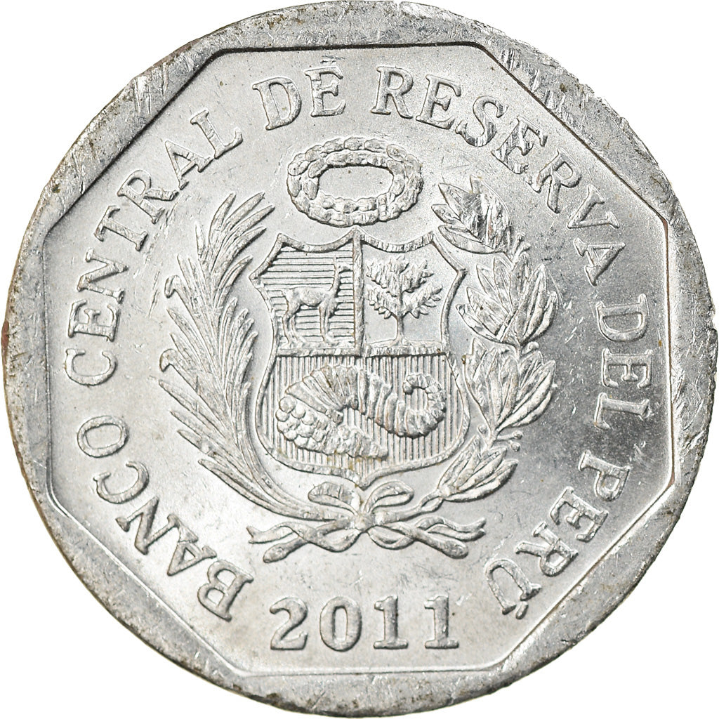 Munten, Peru, 5 Centimos, 2011, Lima, ZF, Aluminium, KM:304.4a
