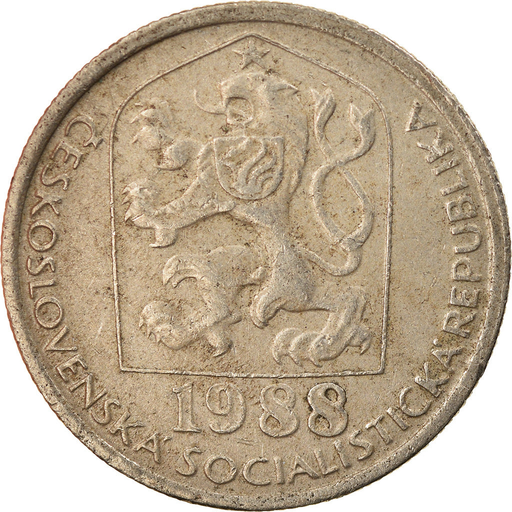 Coin, Czechoslovakia, 50 Haleru, 1988, EF(40-45), Copper-nickel, KM:89