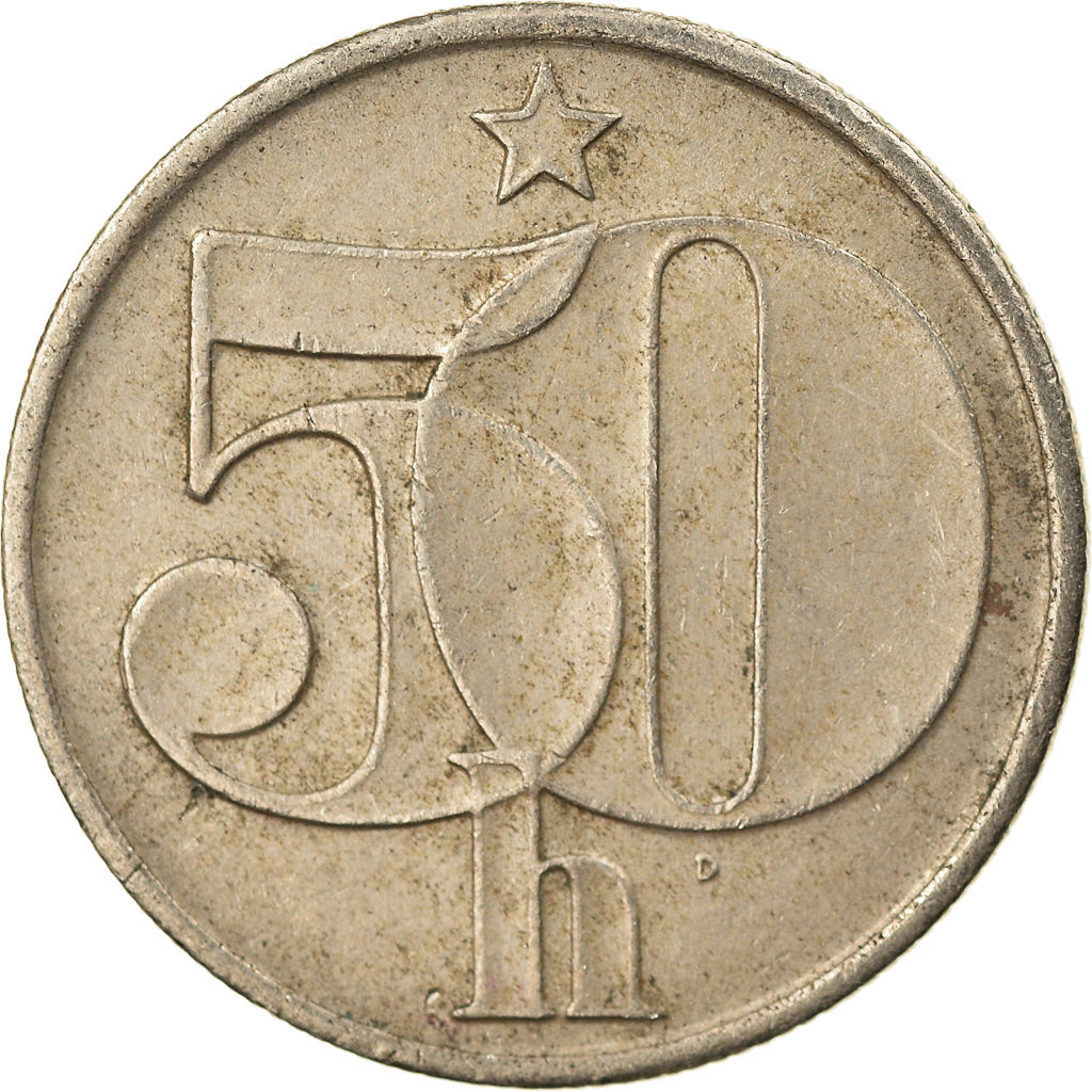 Coin, Czechoslovakia, 50 Haleru, 1988, EF(40-45), Copper-nickel, KM:89
