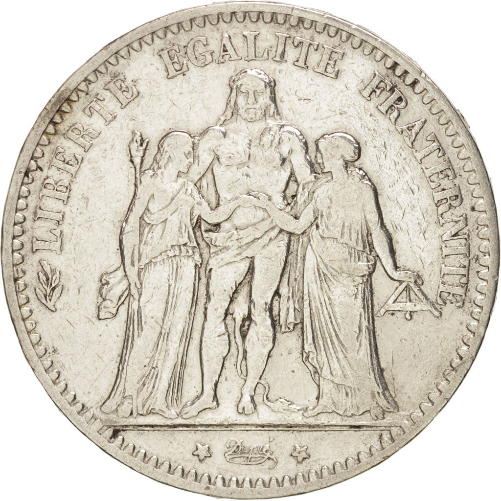 Coin, France, Hercule, 5 Francs, 1875, Bordeaux, VF(30-35), Silver, KM:820.2