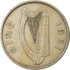 Moneta, REPUBLIKA IRLANDII, 1/2 Crown, 1951, EF(40-45), Miedź-Nikiel, KM:16a