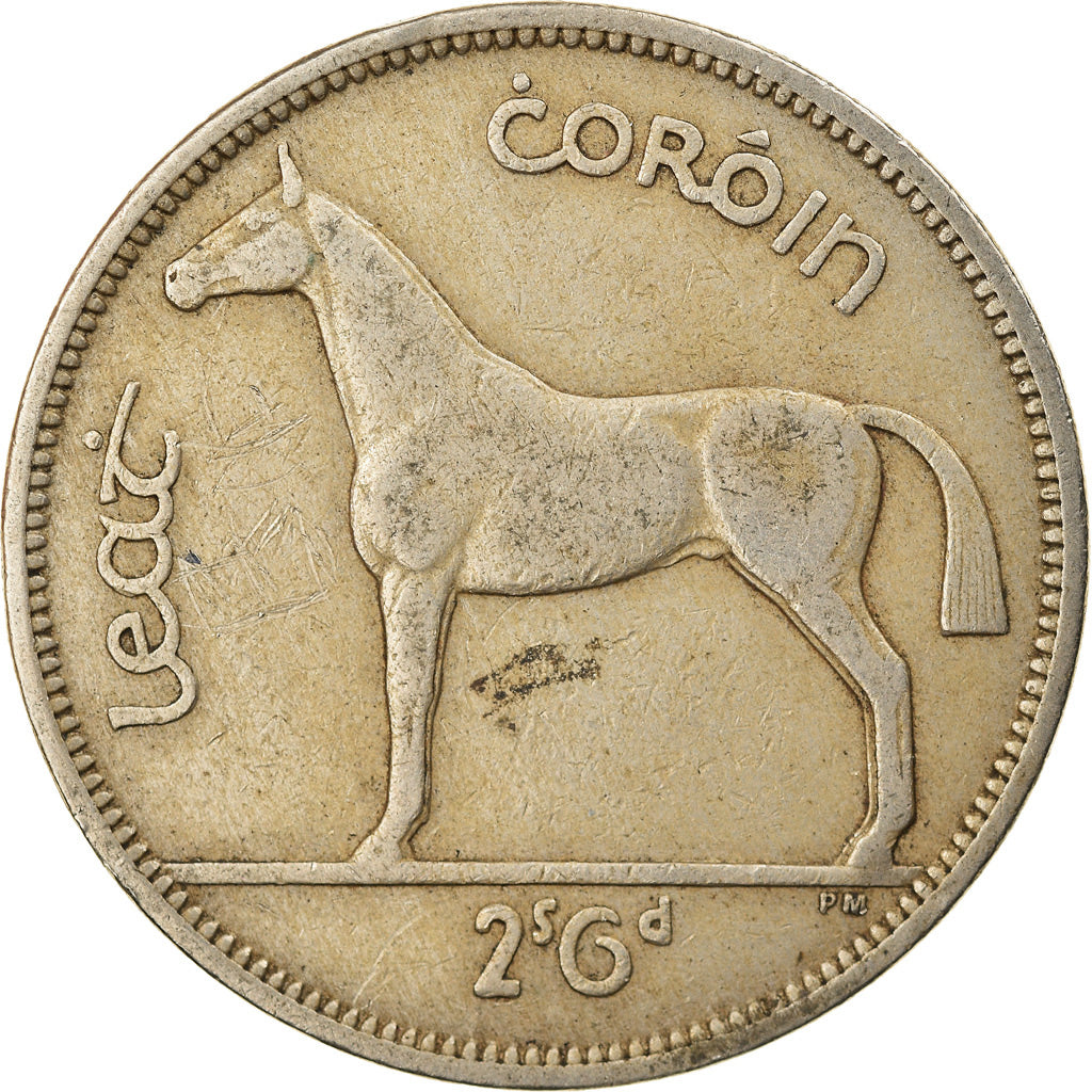 Moneta, REPUBLIKA IRLANDII, 1/2 Crown, 1951, EF(40-45), Miedź-Nikiel, KM:16a
