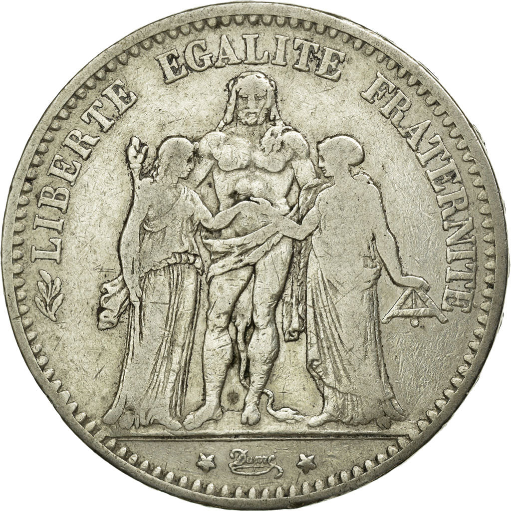 Münze, Frankreich, Hercule, 5 Francs, 1874, Bordeaux, S+, Silber, KM:820.2