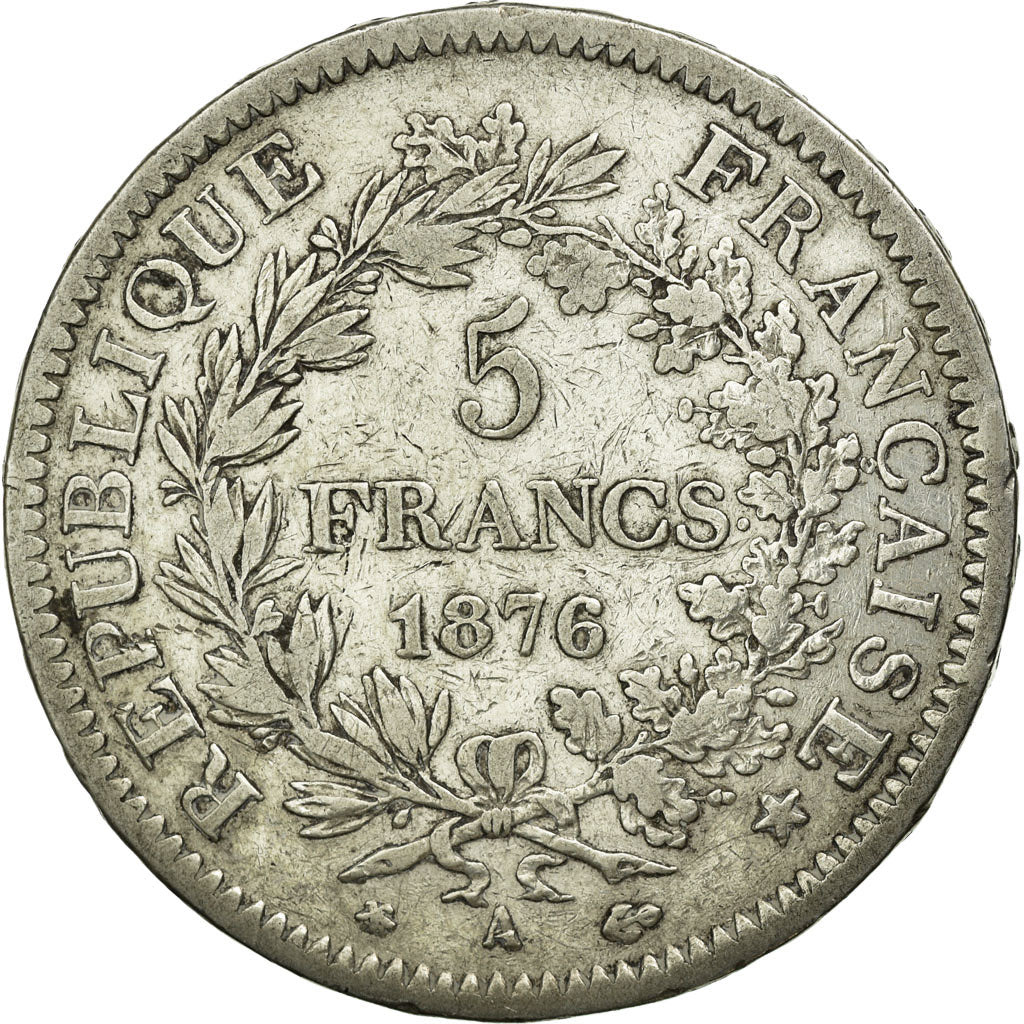 Monnaie, France, Hercule, 5 Francs, 1876, Paris, TB+, Argent, KM:820.1