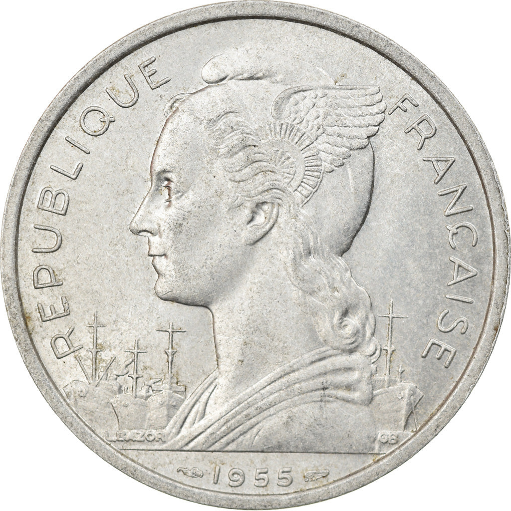 Münze, Réunion, 5 Francs, 1955, SS, Aluminium, KM:E5