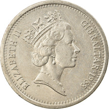 Moneta, Gibilterra, Elizabeth II, 10 Pence, 1988, BB, Rame-nichel, KM:23.1