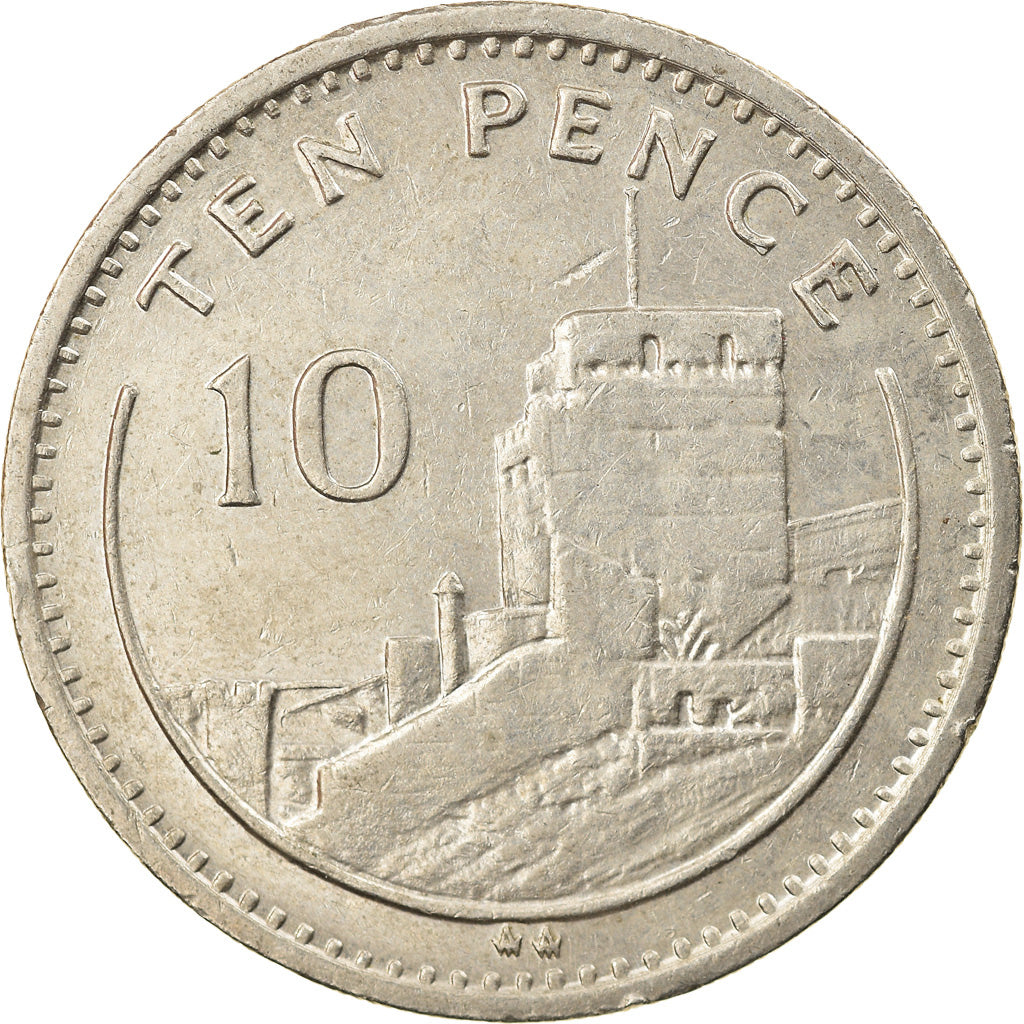Moneta, Gibilterra, Elizabeth II, 10 Pence, 1988, BB, Rame-nichel, KM:23.1
