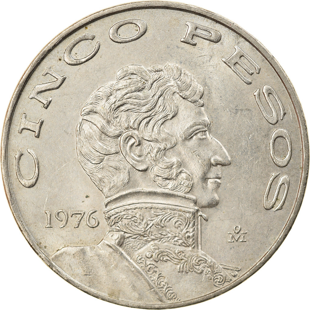 Monnaie, Mexique, 5 Pesos, 1976, Mexico City, SUP, Copper-nickel, KM:472