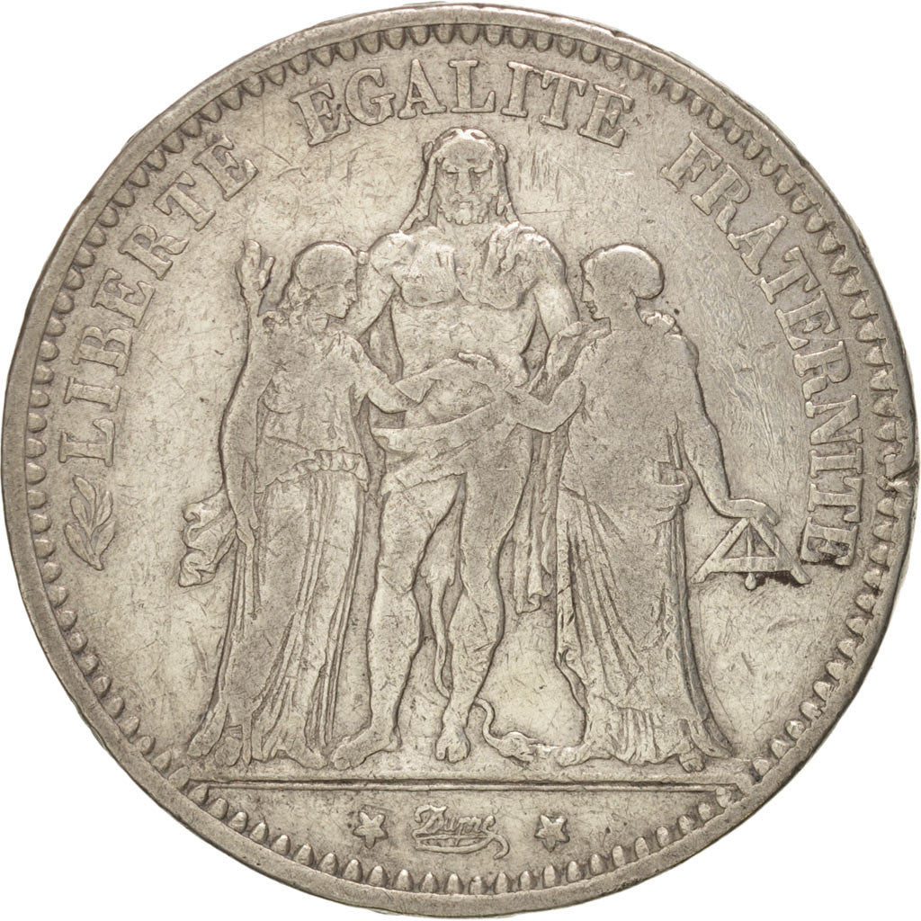 FRANCE, Hercule, 5 Francs, 1874, Paris, KM:820.1, TB+, Silver, Gadoury:745a