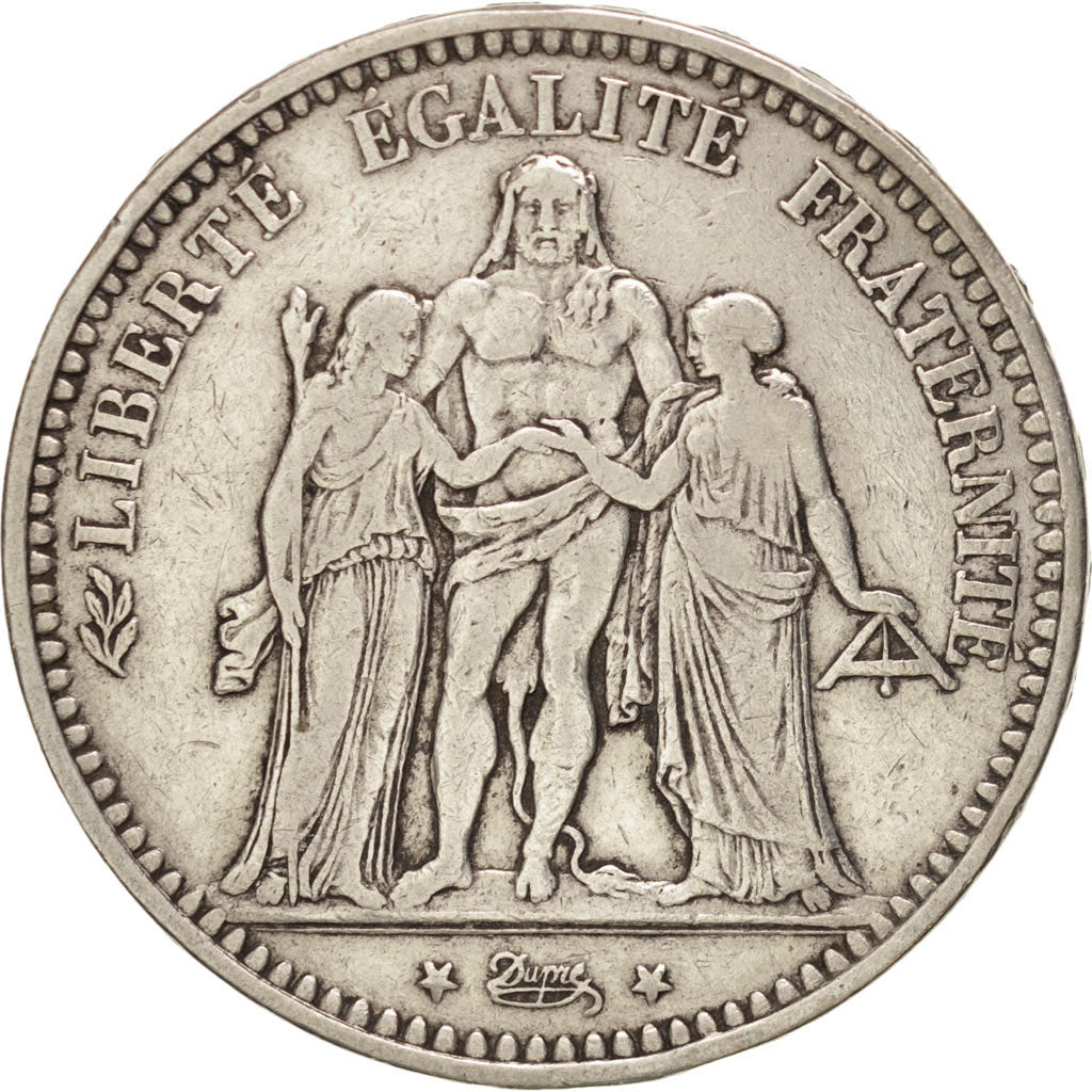 FRANCE, Hercule, 5 Francs, 1873, Bordeaux, KM:820.2, TB+, Silver, Gadoury:745a