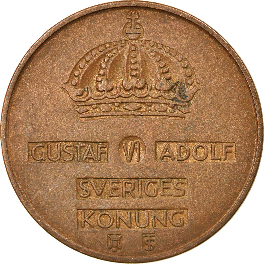 Coin, Sweden, Gustaf VI, 5 Öre, 1959, EF(40-45), Bronze, KM:822