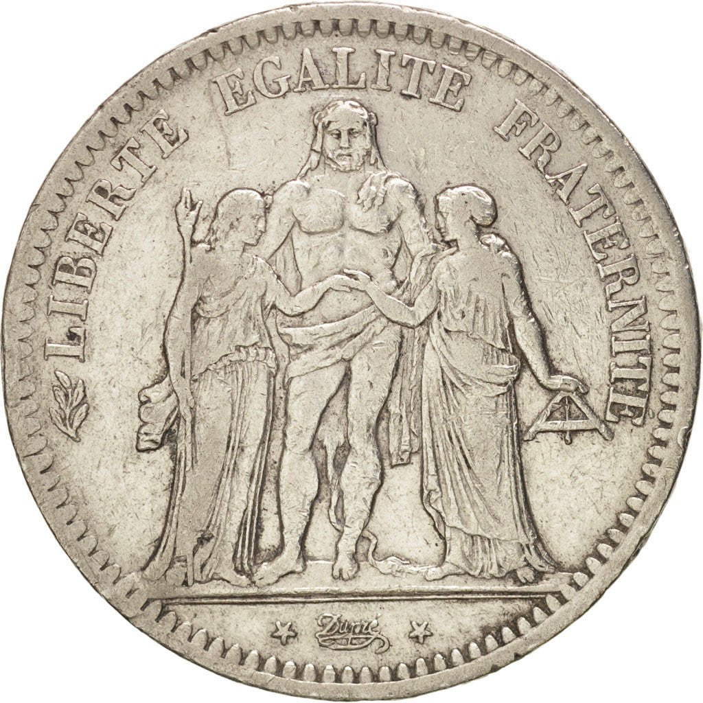 FRANCE, Hercule, 5 Francs, 1848, Strasbourg, KM:756.2, EF(40-45), Silver, Gad...