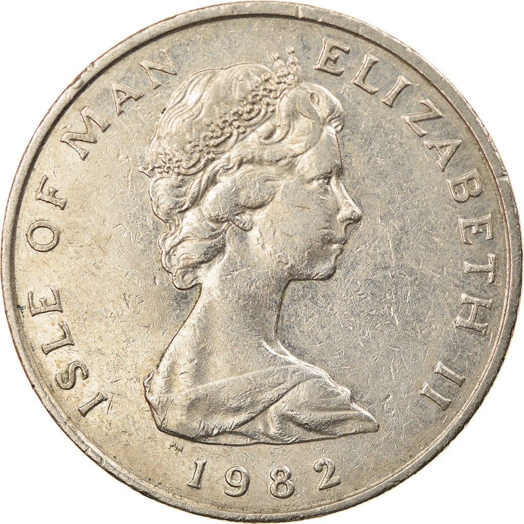 Moneta, Isola di Man, Elizabeth II, 10 Pence, 1982, Pobjoy Mint, BB