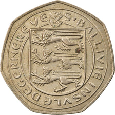 Munten, Guernsey, Elizabeth II, 50 New Pence, 1969, ZF, Copper-nickel, KM:25