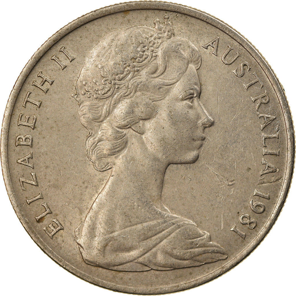 Moneta, Australia, Elizabeth II, 10 Cents, 1981, EF(40-45), Miedź-Nikiel, KM:65