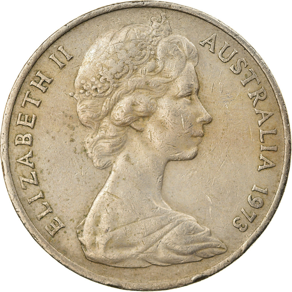 Moneta, Australia, Elizabeth II, 20 Cents, 1973, EF(40-45), Miedź-Nikiel, KM:66