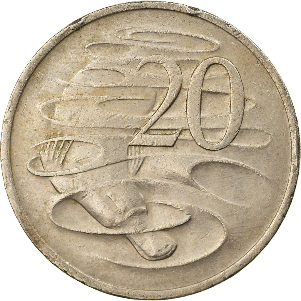 Moneta, Australia, Elizabeth II, 20 Cents, 1973, EF(40-45), Miedź-Nikiel, KM:66