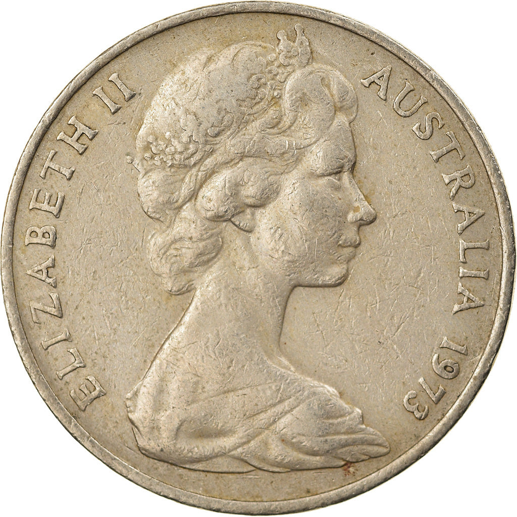Coin, Australia, Elizabeth II, 20 Cents, 1973, EF(40-45), Copper-nickel, KM:66