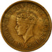 Moneda, Ceilán, George VI, 50 Cents, 1943, MBC, Níquel - latón, KM:116