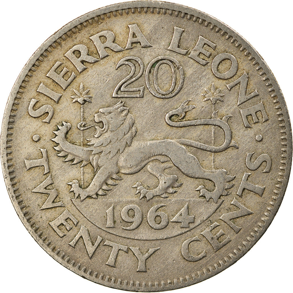 Münze, Sierra Leone, 20 Cents, 1964, British Royal Mint, SS, Copper-nickel