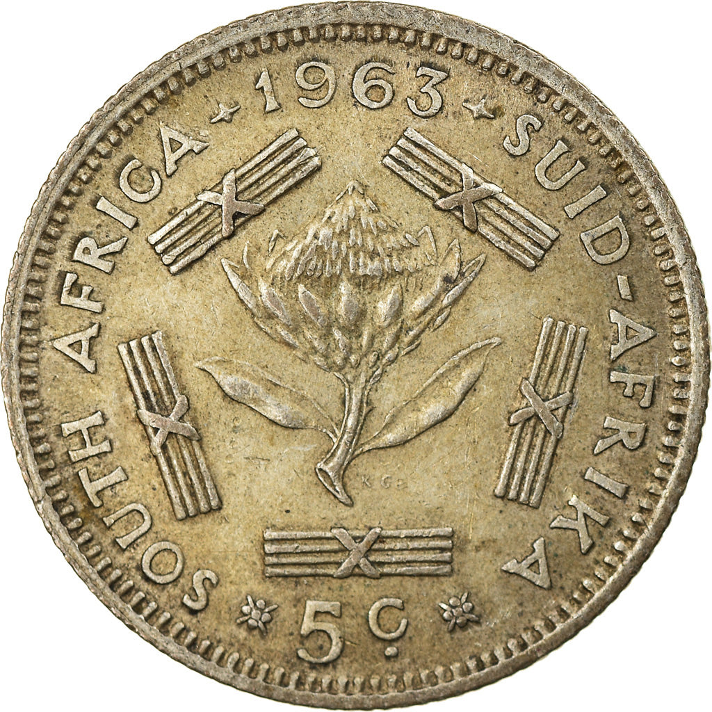 Monnaie, Afrique du Sud, 5 Cents, 1963, TTB, Argent, KM:59
