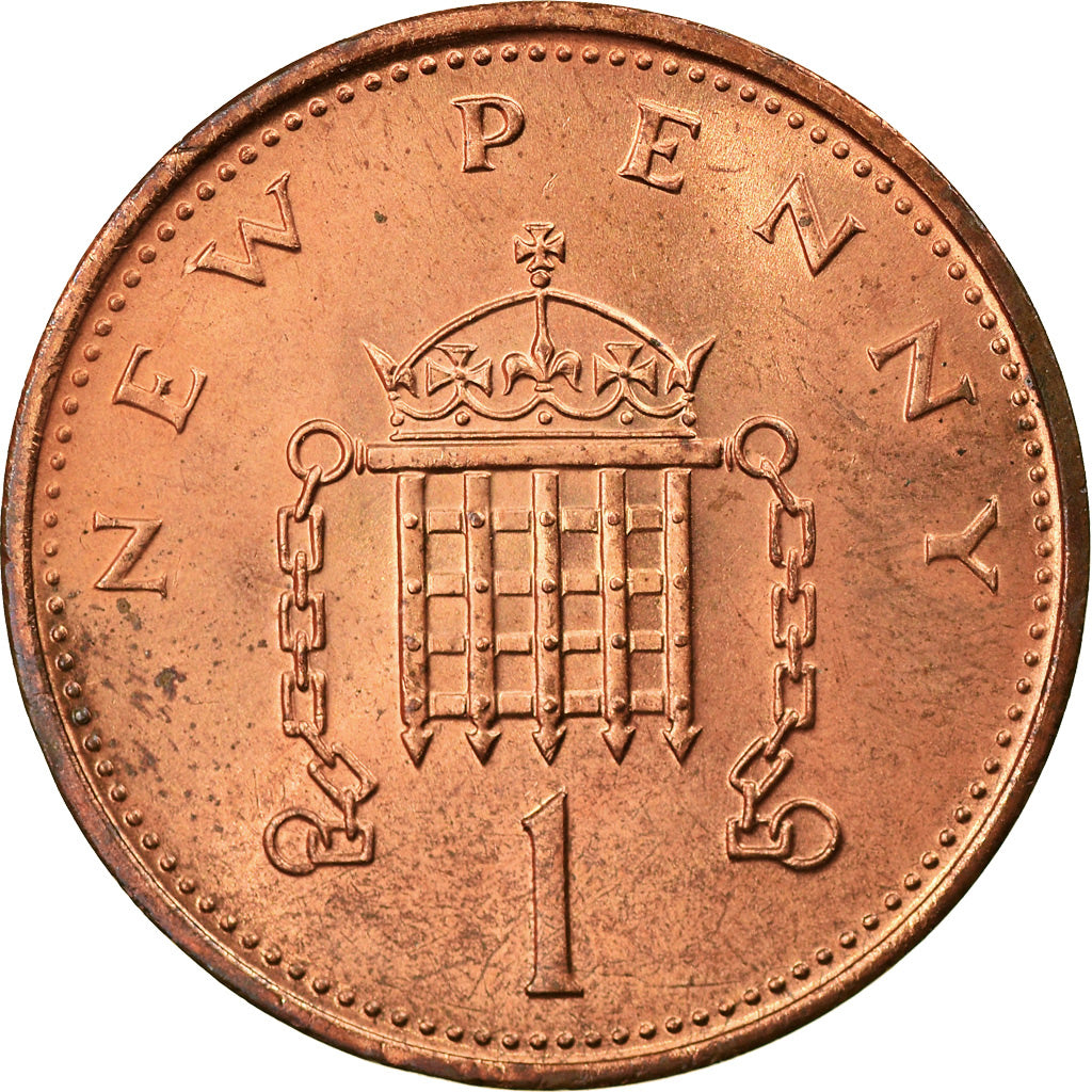 Coin, Great Britain, Elizabeth II, New Penny, 1971, AU(55-58), Bronze, KM:915