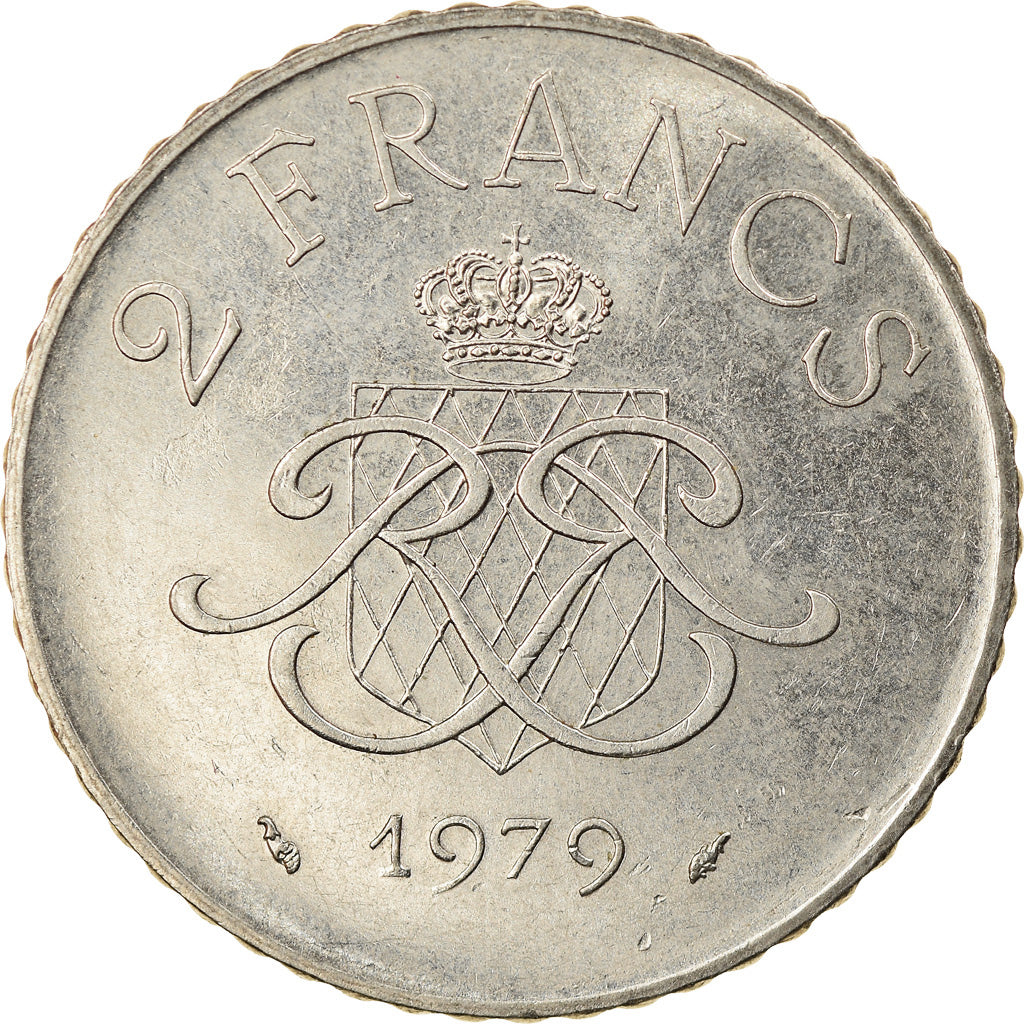 Moeda, Mónaco, Rainier III, 2 Francs, 1979, EF(40-45), Níquel, KM:157