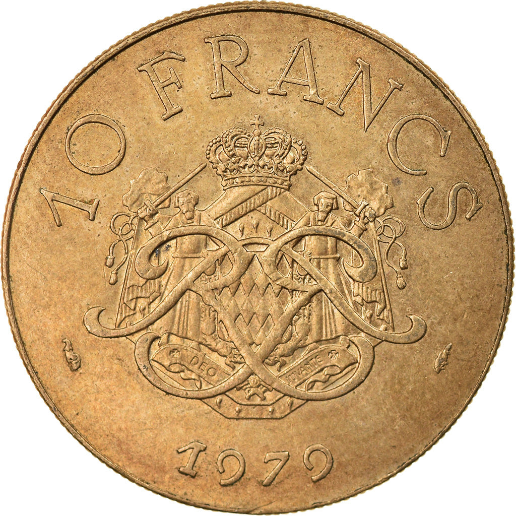 Münze, Monaco, Rainier III, 10 Francs, 1979, SS, Copper-Nickel-Aluminum