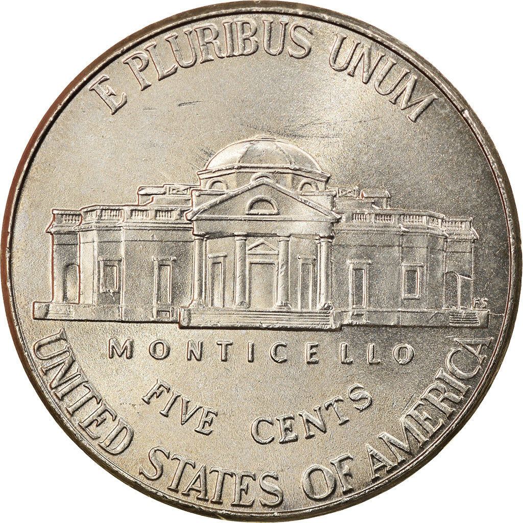 Moneta, Stati Uniti, Jefferson large facing portrait - Enhanced Monticello