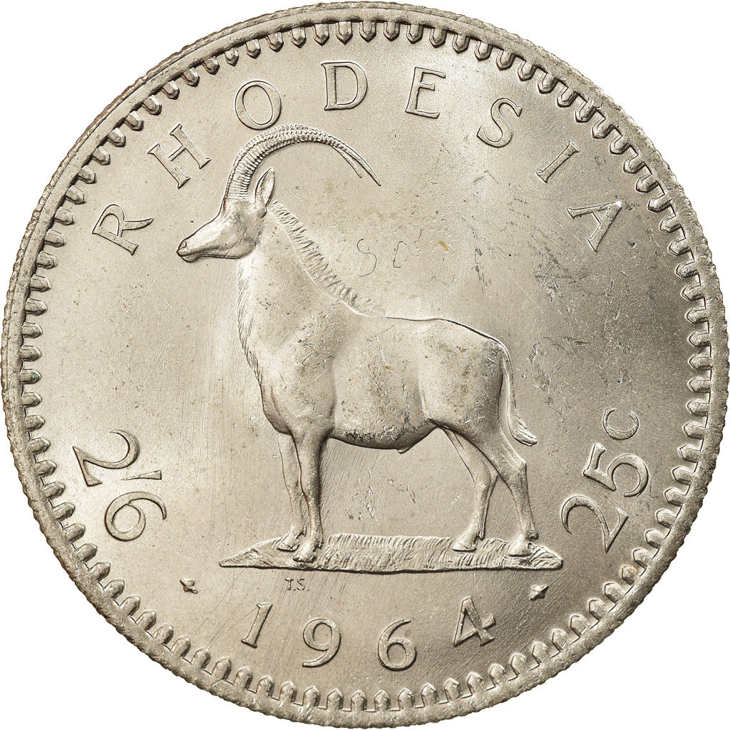Münze, Rhodesien, Elizabeth II, 2-1/2 Shillings = 25 Cents, 1964, British Royal