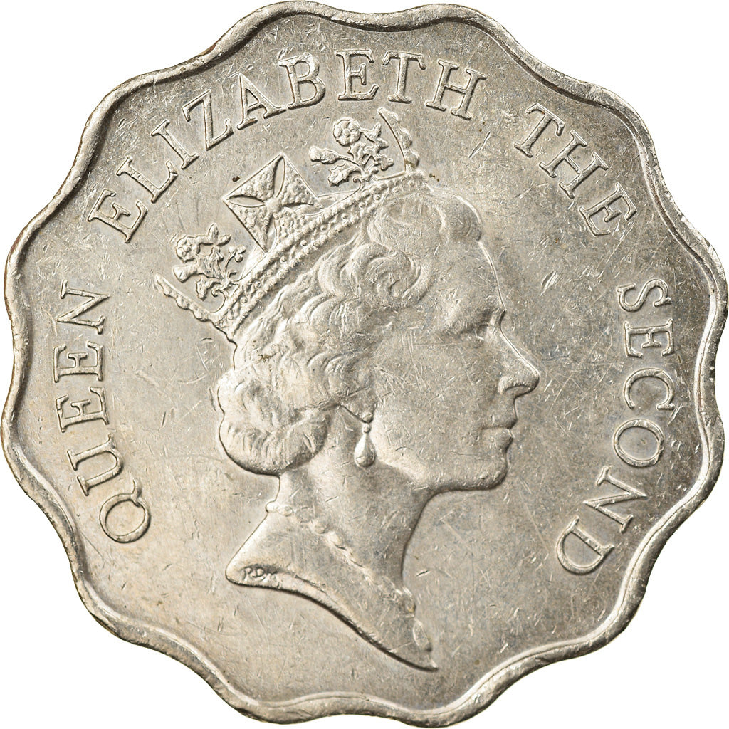 Moneda, Hong Kong, Elizabeth II, 2 Dollars, 1990, MBC, Cobre - níquel, KM:60