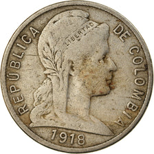 Moneta, Colombia, 5 Centavos, 1918, MB, Rame-nichel, KM:199