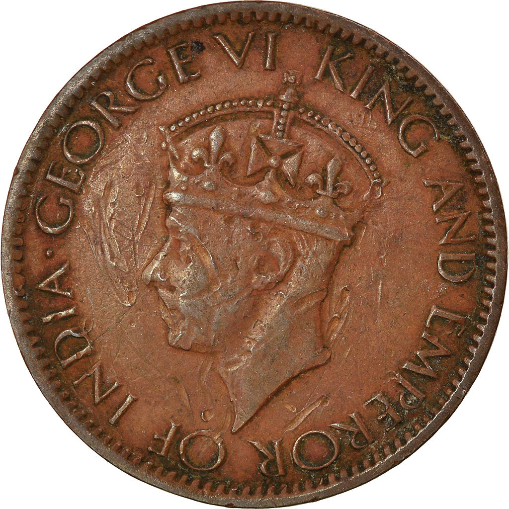 Moneta, Ceylon, George VI, Cent, 1942, BB, Bronzo, KM:111a