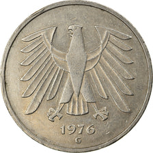 Coin, GERMANY - FEDERAL REPUBLIC, 5 Mark, 1976, Karlsruhe, EF(40-45)