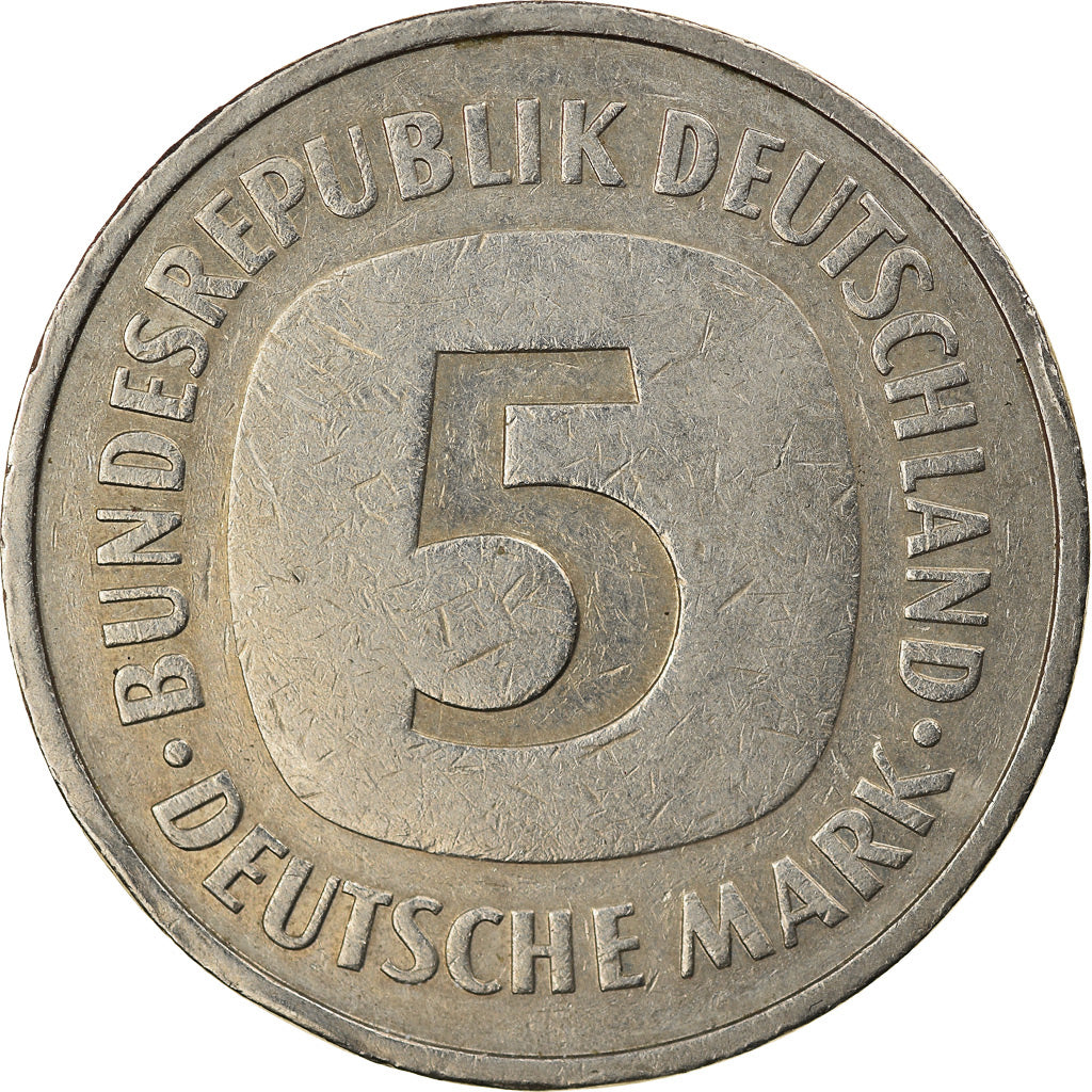 Coin, GERMANY - FEDERAL REPUBLIC, 5 Mark, 1976, Karlsruhe, EF(40-45)