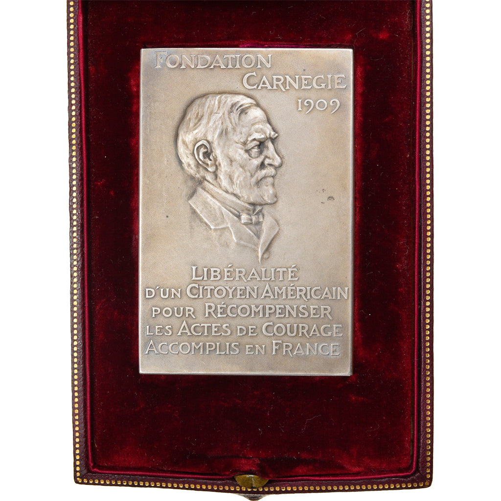 France, Médaille, Lifesaving, Fondation Carnégie, 1912, Dejean, SPL, Argent