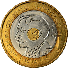 Moeda, França, Pierre de Coubertin, 20 Francs, 1994, Paris, AU(55-58)