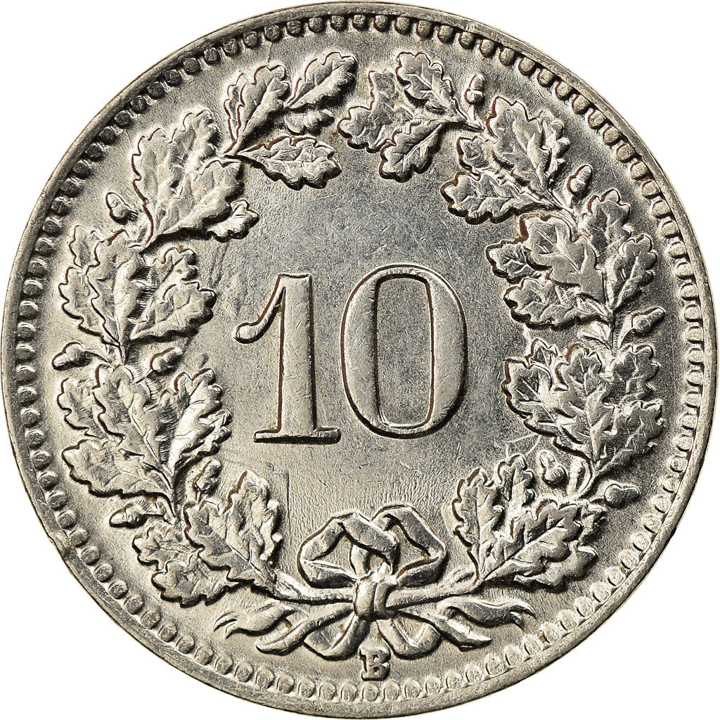 Coin, Switzerland, 10 Rappen, 1939, Bern, AU(55-58), Nickel, KM:27b