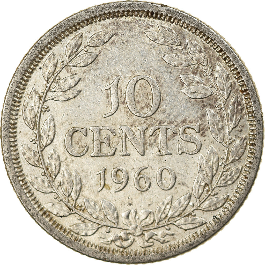 Coin, Liberia, 10 Cents, 1960, AU(55-58), Silver, KM:15