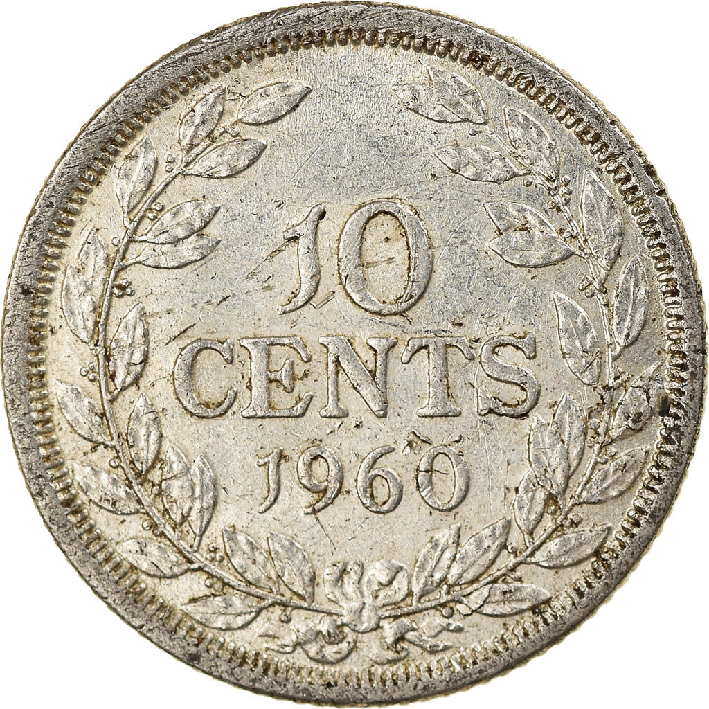 Coin, Liberia, 10 Cents, 1960, AU(55-58), Silver, KM:15