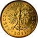 Coin, Poland, 2 Grosze, 2011, Warsaw, MS(63), Brass, KM:277