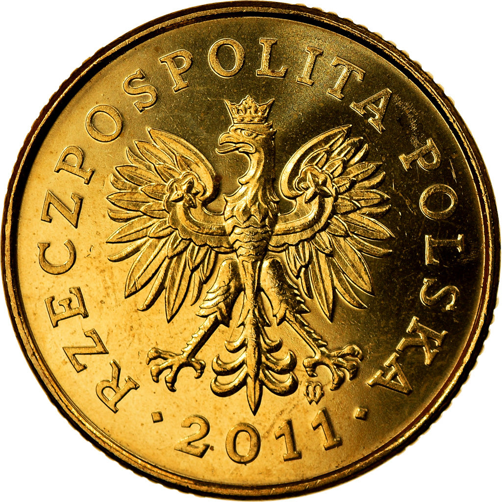 Moneta, Polska, 5 Groszy, 2011, Warsaw, MS(63), Mosiądz, KM:278