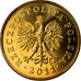 Coin, Poland, 5 Groszy, 2011, Warsaw, MS(63), Brass, KM:278