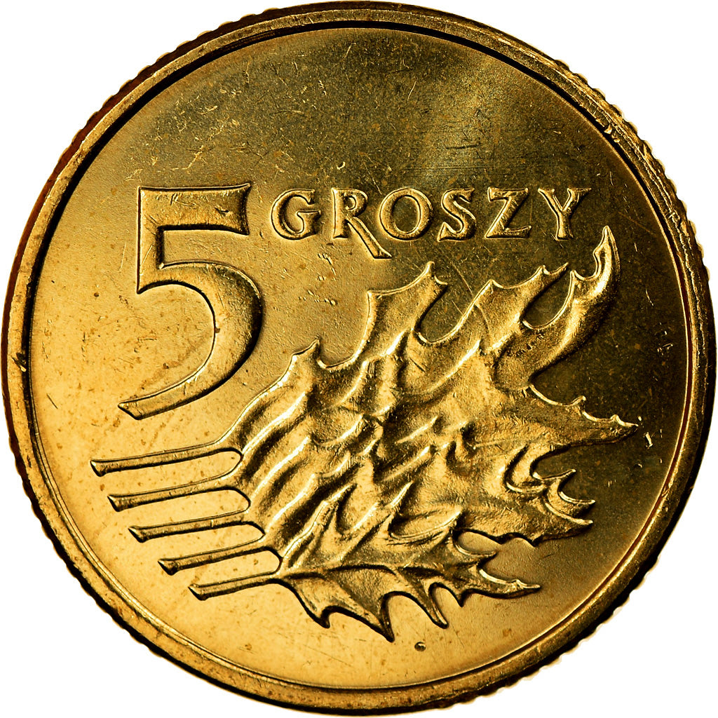 Moneta, Polska, 5 Groszy, 2011, Warsaw, MS(63), Mosiądz, KM:278
