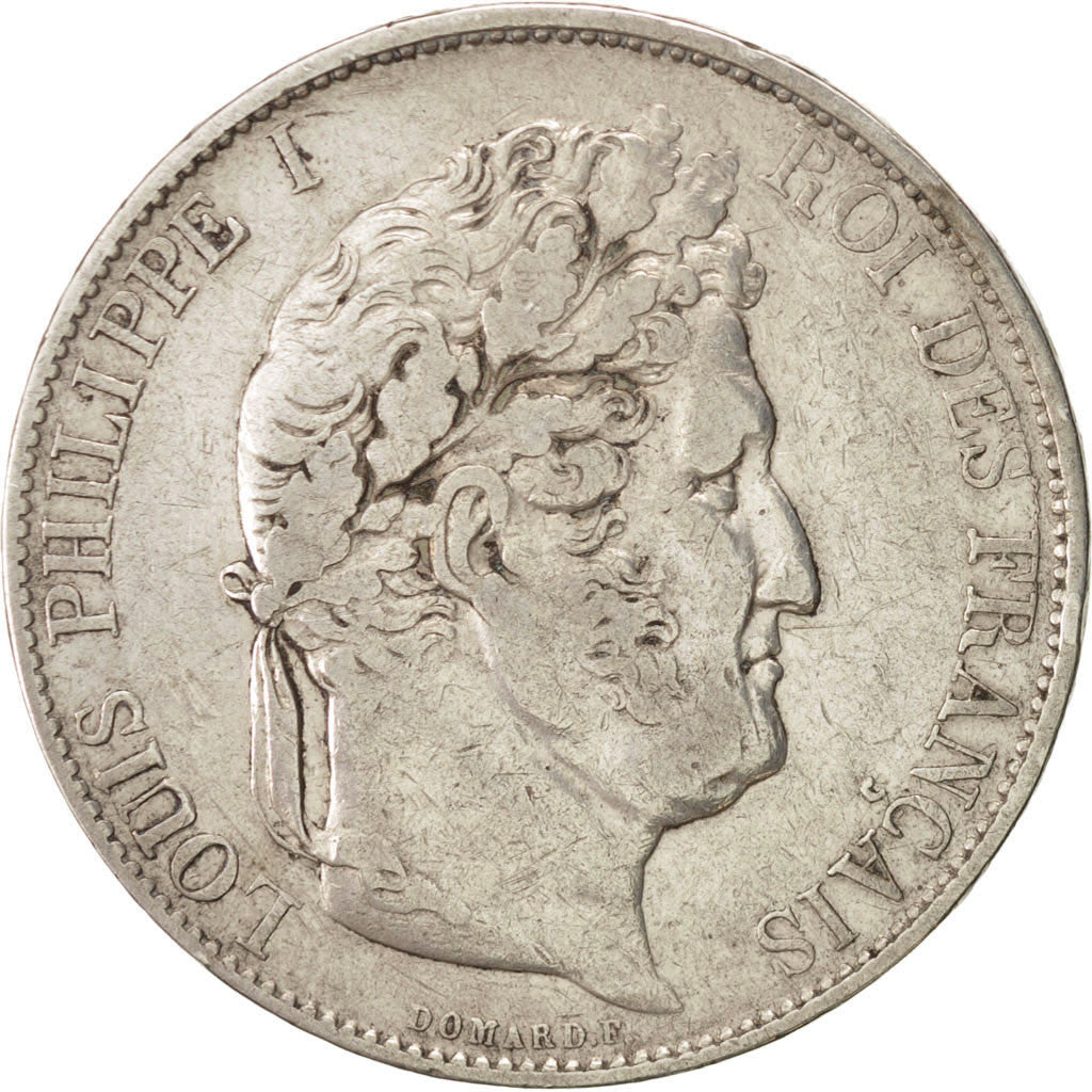 Coin, France, Louis-Philippe, 5 Francs, 1844, Lille, VF(20-25), Silver