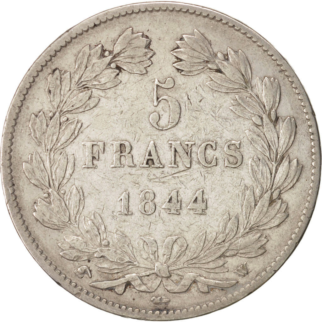 Coin, France, Louis-Philippe, 5 Francs, 1844, Lille, VF(20-25), Silver