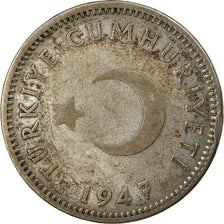Coin, Turkey, Lira, 1947, EF(40-45), Silver, KM:883