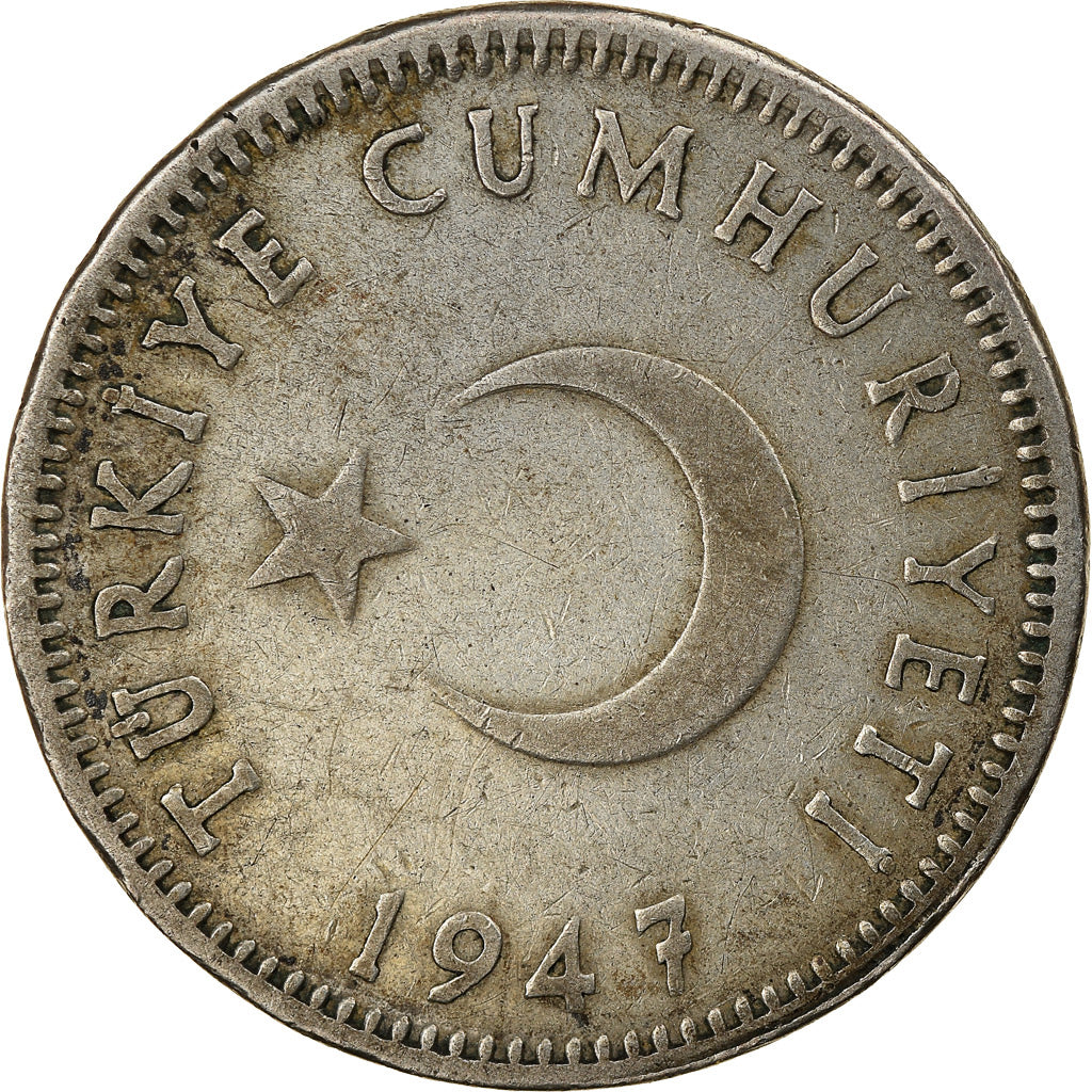 Moneta, Turchia, Lira, 1947, BB, Argento, KM:883