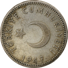 Moneta, Turchia, Lira, 1947, BB, Argento, KM:883